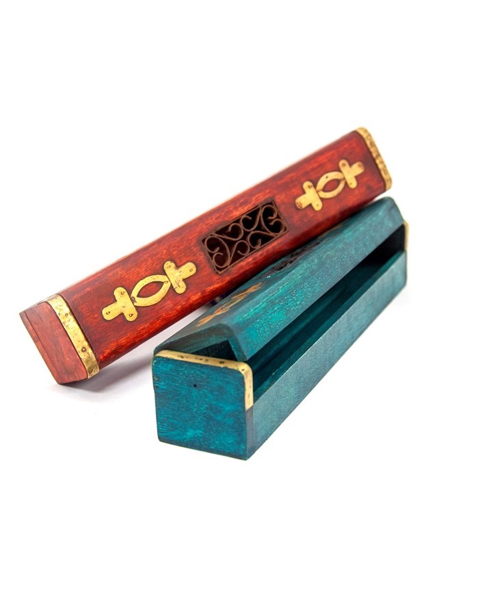 India Arts Colored Wood Box Incense Burner BB156