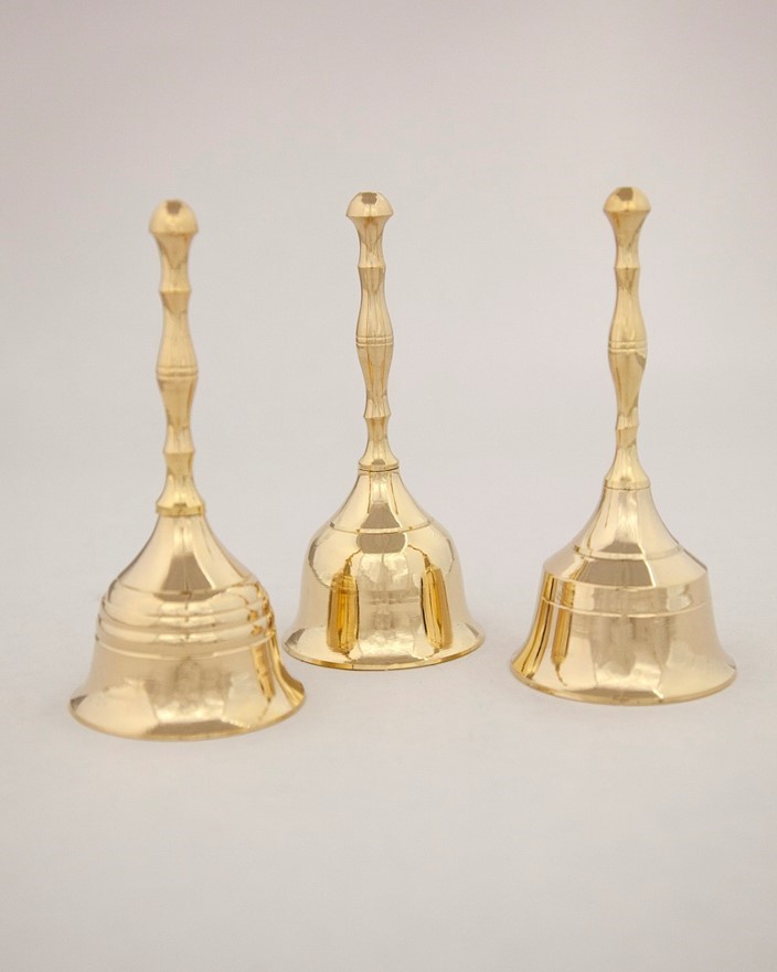 India Arts Assorted 5 inch Brass Handle Bells BL064
