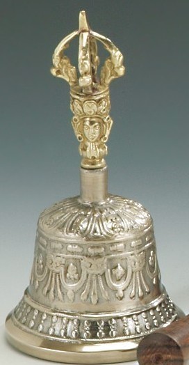 India Arts 4 Inch Seven Metal Handle Bell W/ Wood Striker BL079
