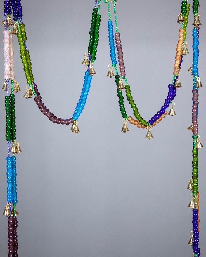 India Arts 72 Inch Brass Bell Strand W/ Beads BS016