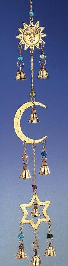Sun/Moon/Star Wind Chime W/ Beads BS058