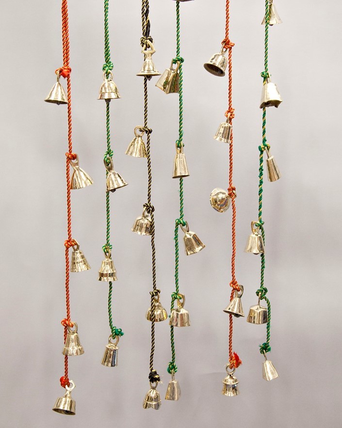 India Arts Brass Bells On Colored Cords BS070