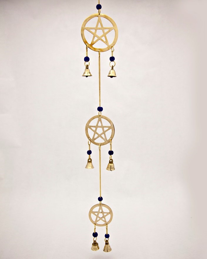 Brass Triple Pentagram Wind Chime BS336