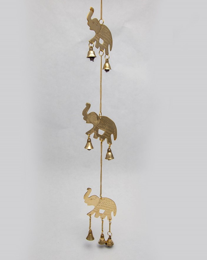 Triple Elephant Wind Chime W/ Bells BS337
