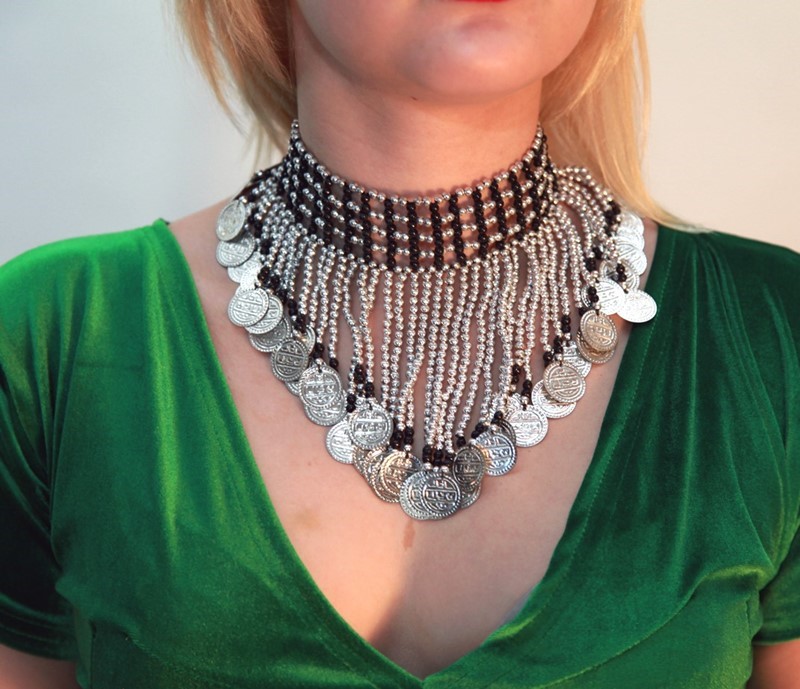 Necklace With Coins & Beads 281