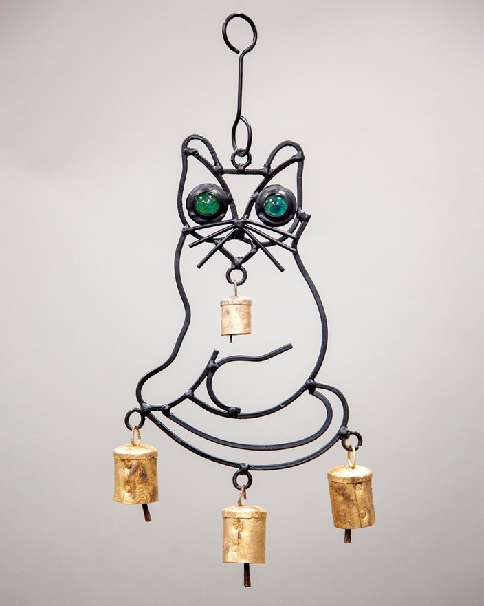 Cat Chime With Glass Eyes TS712