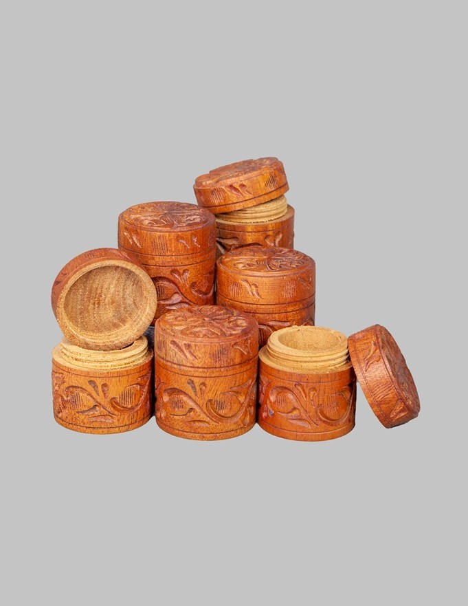 India Arts Small Wood Box With A Threaded Top WB100