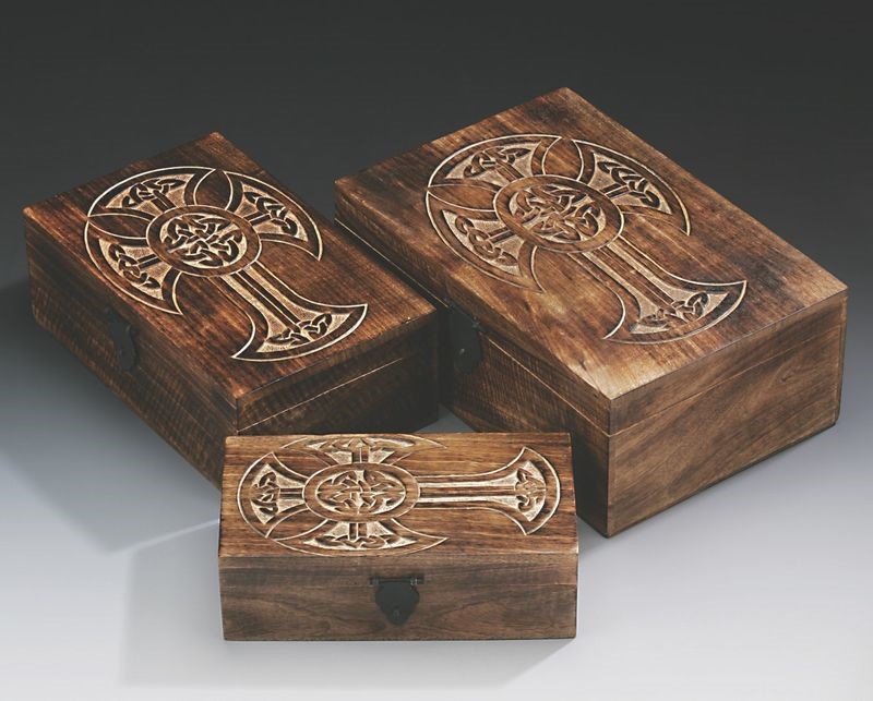 India Arts Large Celtic Cross Box Set of 3 WB258