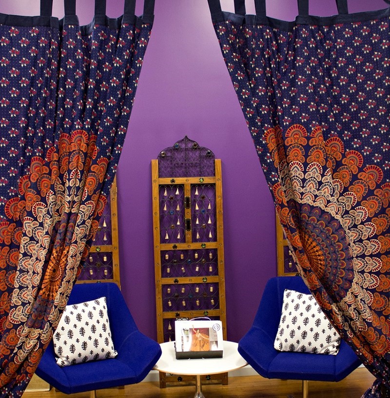 Cotton Peacock Mandala Wide Curtain CT430-09