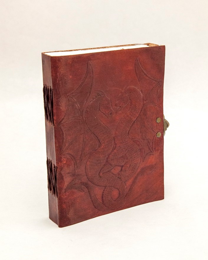 India Arts Leather Twin Dragon Journal With Latch PM172-06