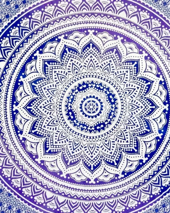 India Arts Tie Dye Mandala Cotton Tapestry 370-01