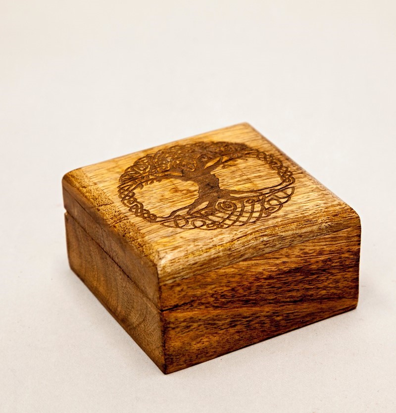 4 Inch Laser Engraved Celtic Tree Box WB446