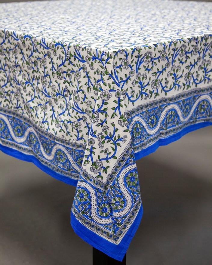 India Arts Square Handblocked Paisley Tablecloth TC393-03
