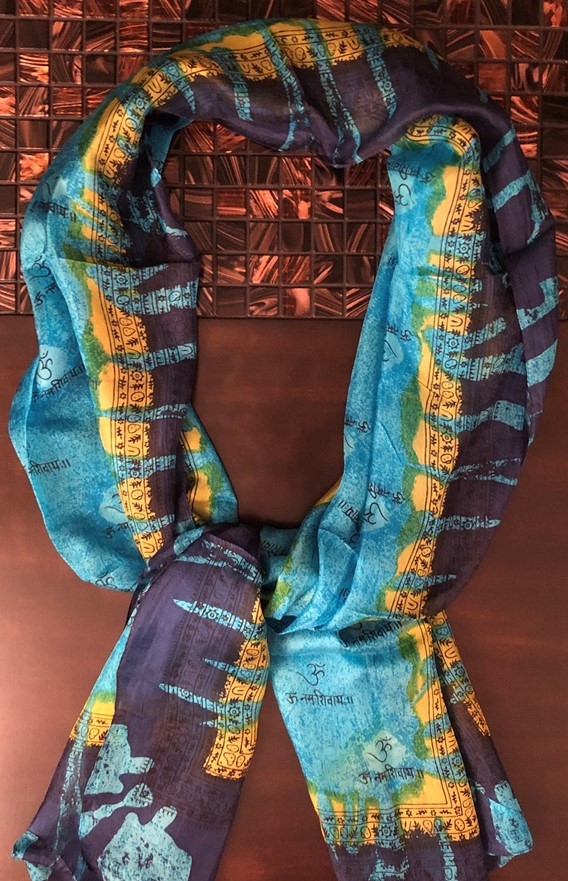 Silk Tie Dye Scarves W/ OM CS095