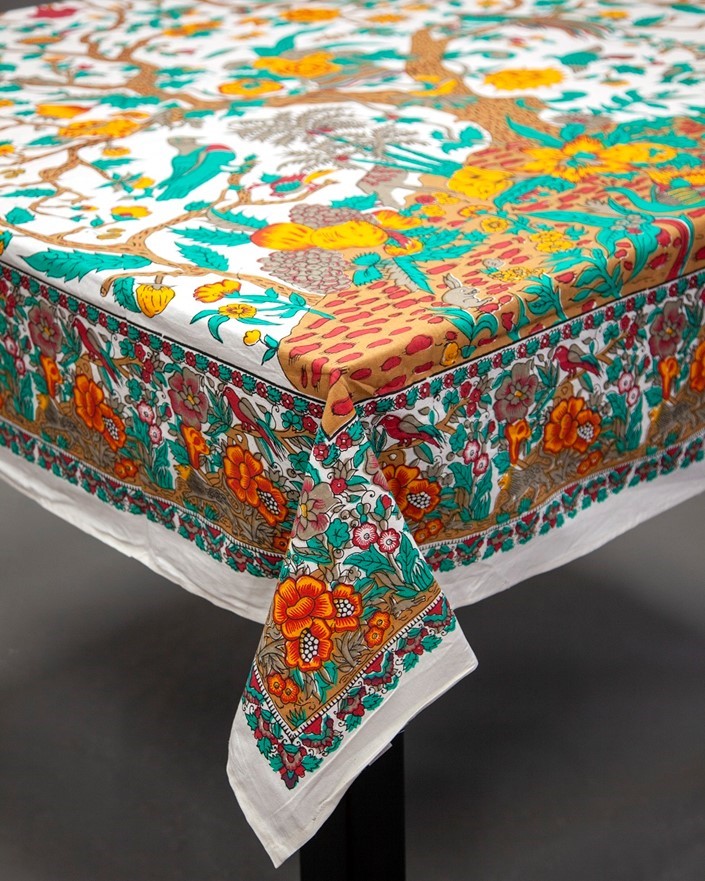 India Arts 72 Inch Tree Of Life Tablecloth TC439-14
