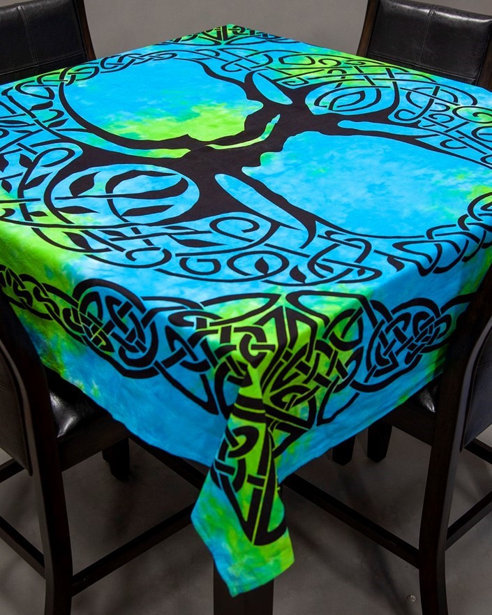 India Arts Square Celtic Tree Tablecloth TC438-08