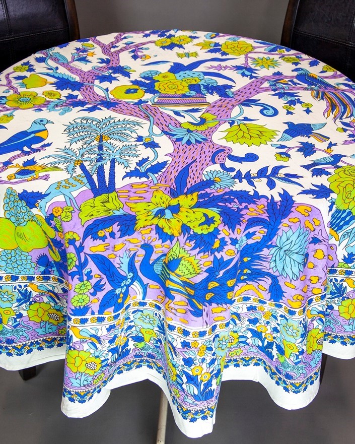 India Arts Round 72 Inch Tree Of Life Tablecloth TC440-05