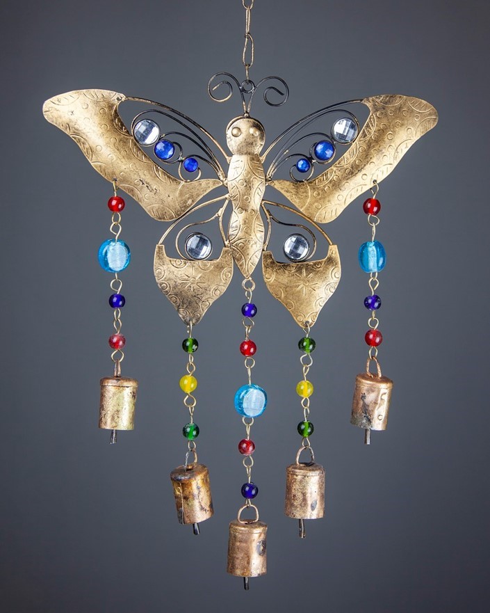 Beaded Butterfly Wind Chime TS826
