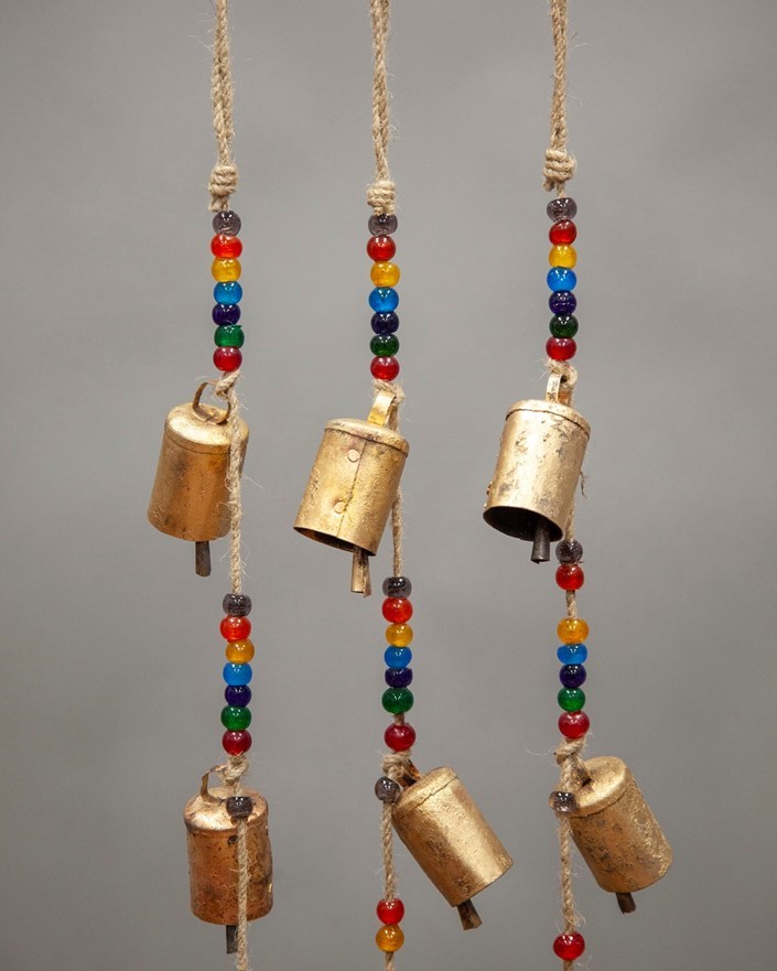 India Arts 7 Chakra Beaded Chime On Jute Strand TS273