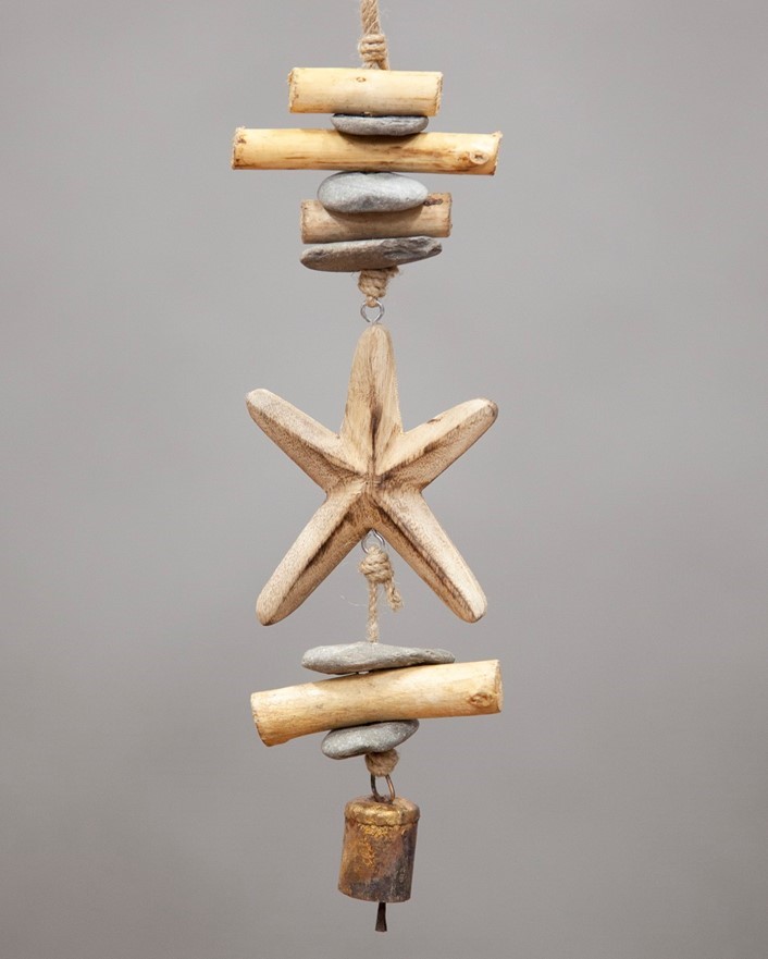 Wood & Stone Windchime W/ Bell TS815