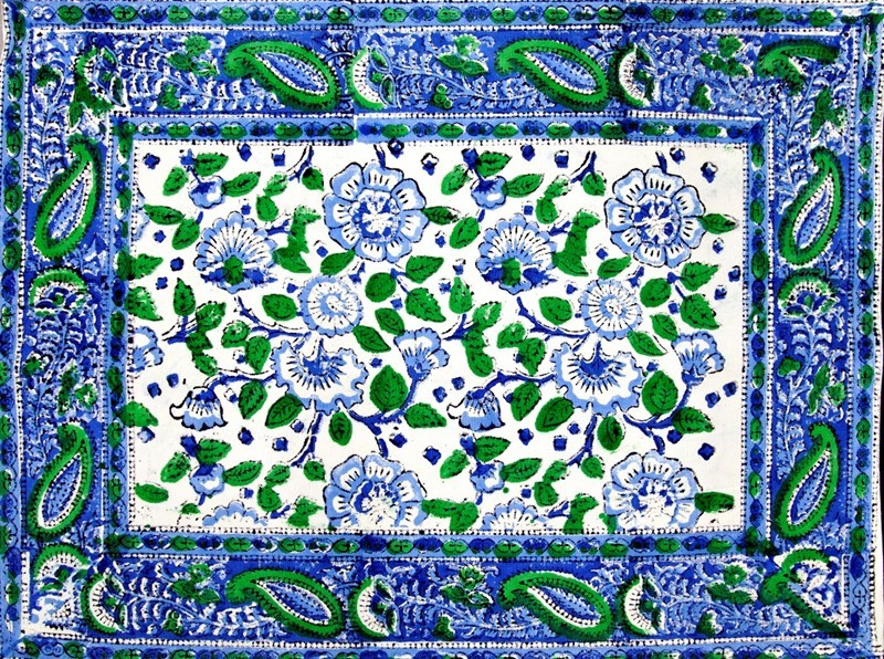 India Arts Handblocked Floral Place Mat TM103-01