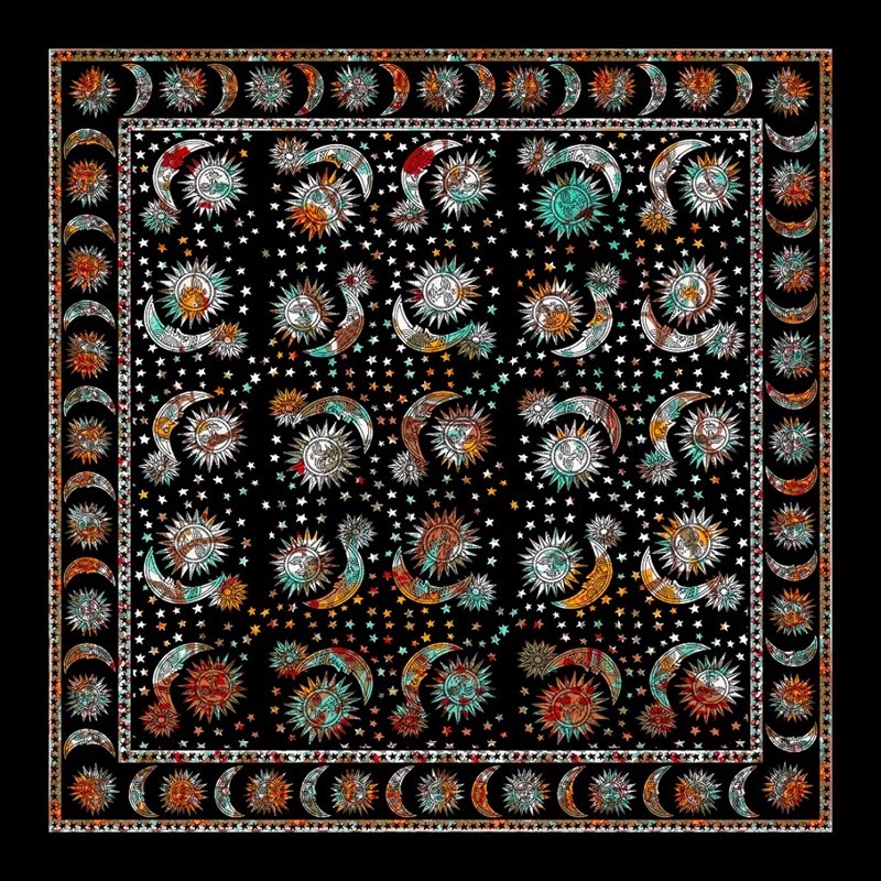 India Arts Square Overprint Tablecloth TC387-03