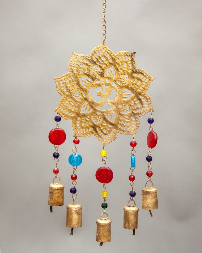 Om Windchime W/ Glass Beads TS131