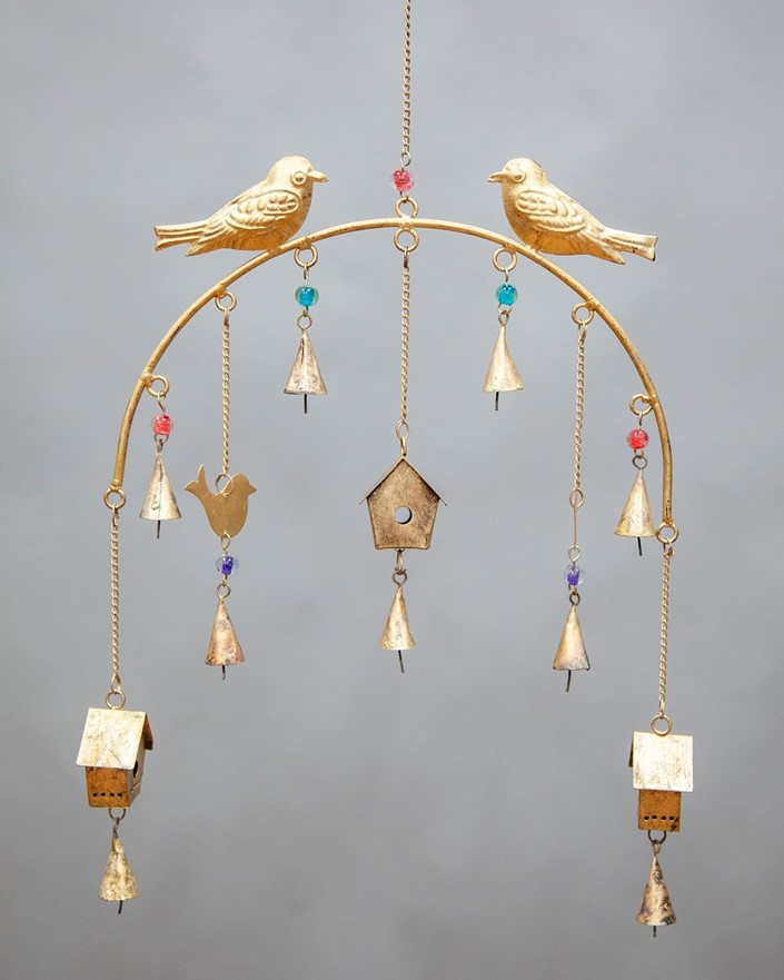 Birdhouse Windchime W/ Beads TS813