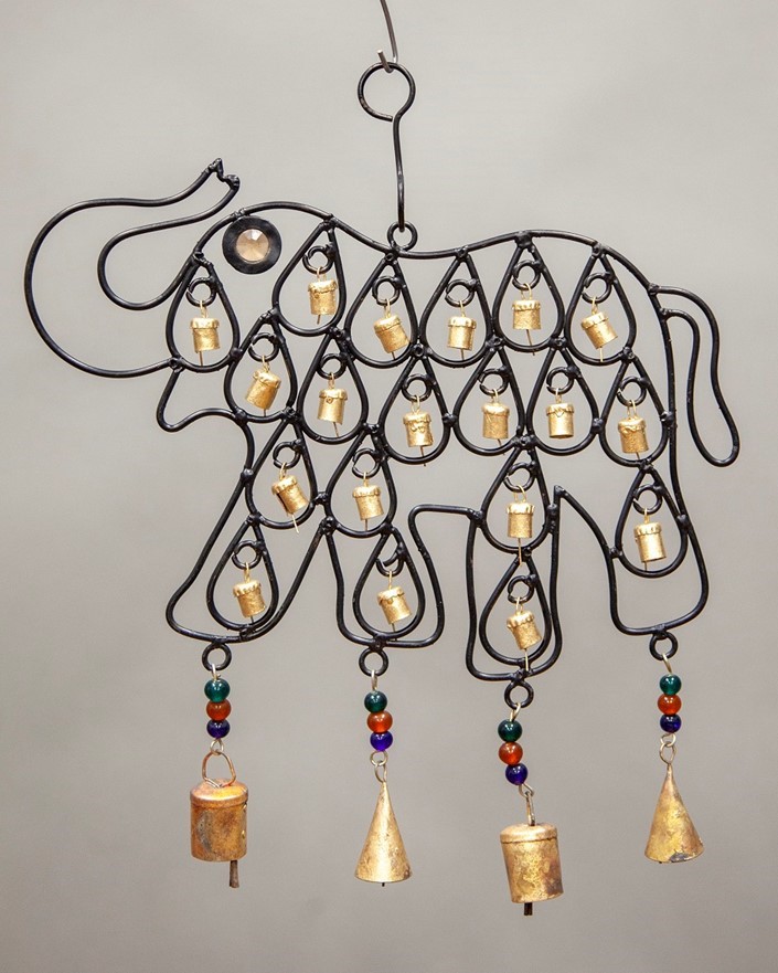 Elephant Windchime With Beads TS775