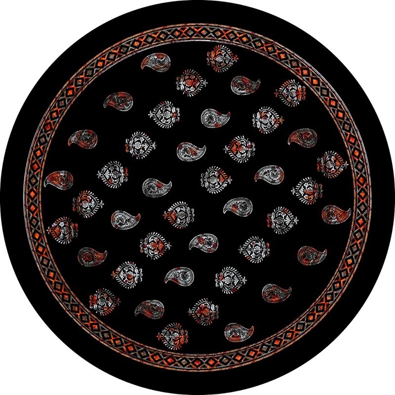 Round Paisley Overprint Tablecloth TC386-01