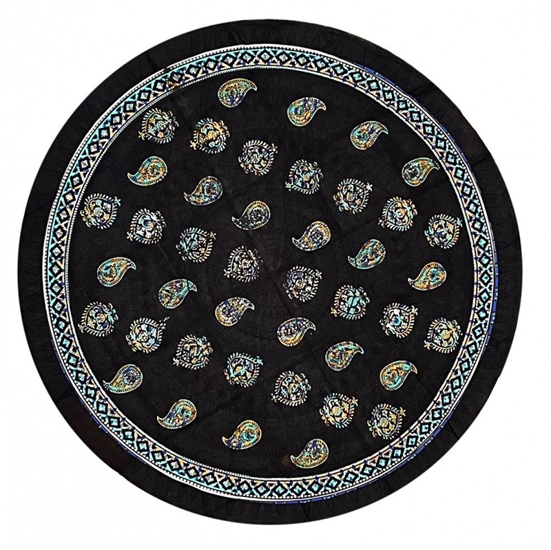 Round Paisley Overprint Tablecloth TC386-02
