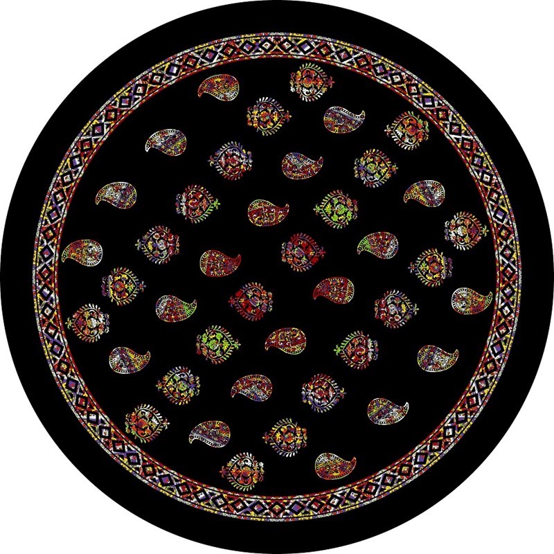 Round Paisley Overprint Tablecloth TC386-03