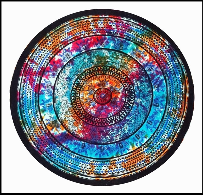 India Arts Tie Dye Elephant Mandala Tablecloth TC404-04