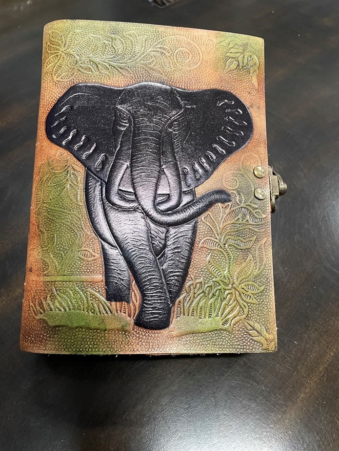 India Arts Multi Color Leather Elephant Journal PM175-09