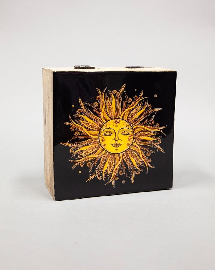 India Arts 6 Inch Laminated Sun Wood Box WB455
