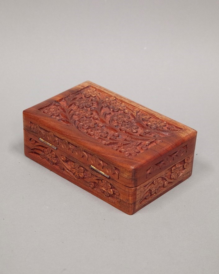 India Arts 4x6 Handcrafted Wood Box WB461