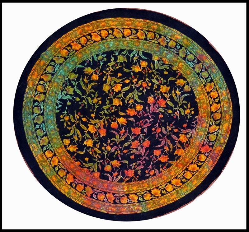 India Arts Tie Dye French Floral Tablecloth TC400-08