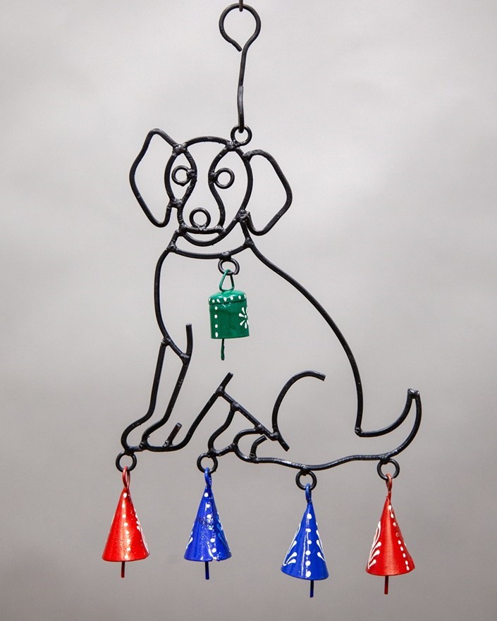 Dog Windchime With Painted Bells TS879