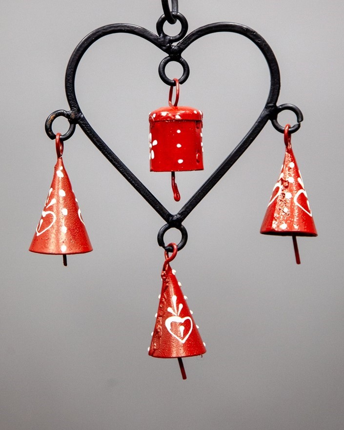 Heart Chime W/ Hand Painted Bells TS882