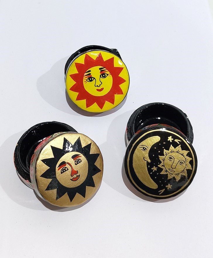India Arts 2 Inch Hand Painted Celestial Boxes PM141