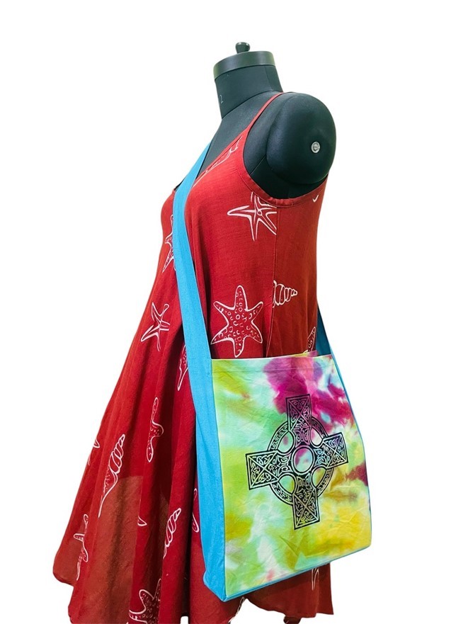 India Arts Handblocked Cotton Celtic Cross Bag SC160