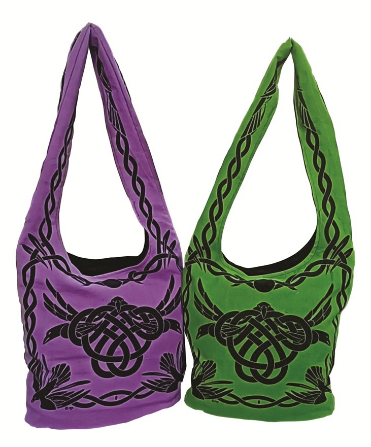India Arts Cotton Celtic Ravens Hobo Bag SC178