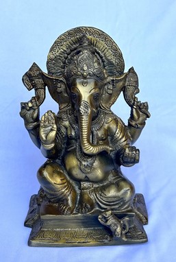 Aluminum Seated Ganesha