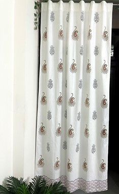 Handblocked Paisley Curtain