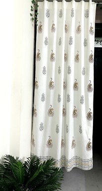 Handblocked Paisley Curtain