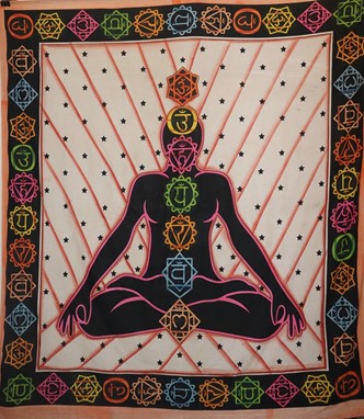 Handbrushed 7 Chakra Yogi Tapestry