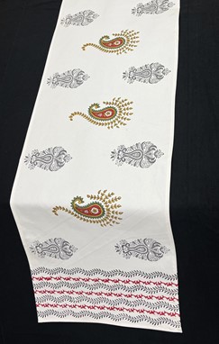 Wholesale Handblocked Paisley Table Runner from India Arts