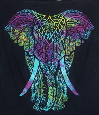 Tie Dye Elephant Tapestry