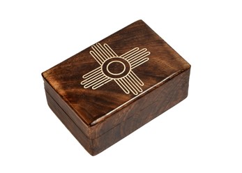 Wholesale 4x6 Wood Box With Zia Symbol from India Arts