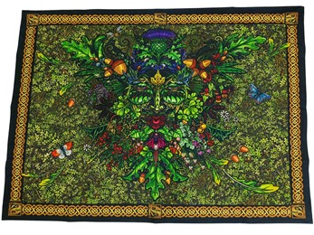 Celtic Greenman Multicolor Tapestry from India Arts